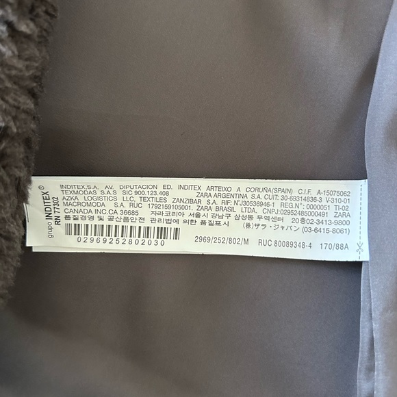 ZARA Faux Fur - Dark Brown - Button Front Jacket w/Collar & Pockets M - Picture 10 of 11